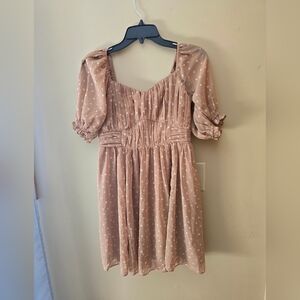 Ambercrombie & Fitch Pink and white polka dot dress beautiful.